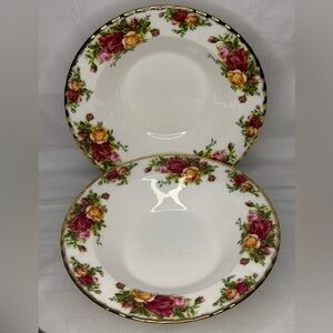Vintage Royal Albert Old Country Roses Rimmed Soup Bowl Set of 2 Never used